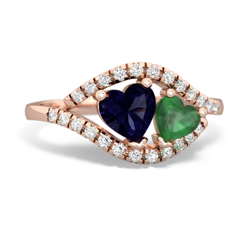 sapphire-emerald mother child ring