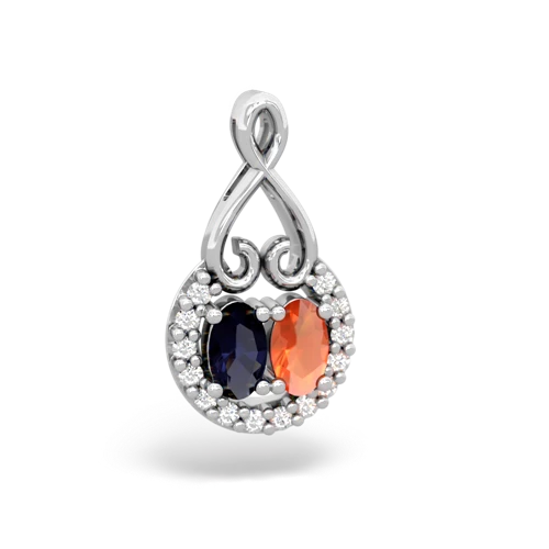 sapphire-fire opal love nest pendant