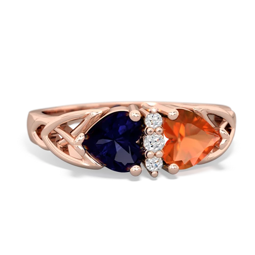 sapphire-fire opal celtic ring
