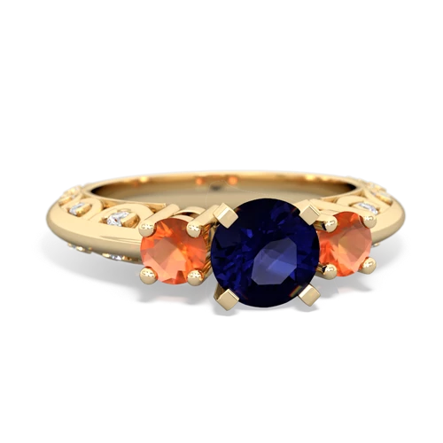 sapphire-fire opal engagement ring