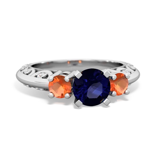 sapphire-fire opal engagement ring