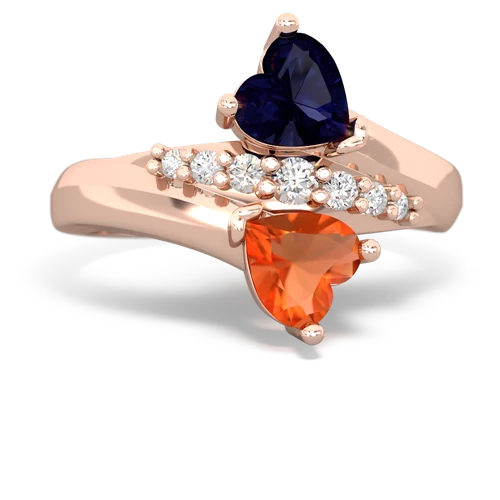 sapphire-fire opal modern ring