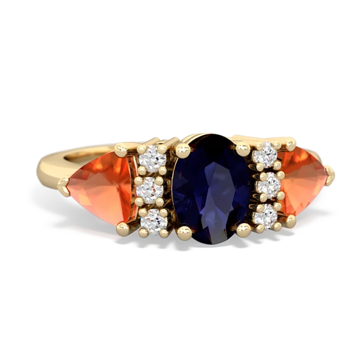 sapphire-fire opal timeless ring