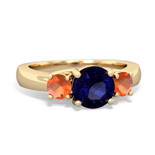 sapphire-fire opal timeless ring