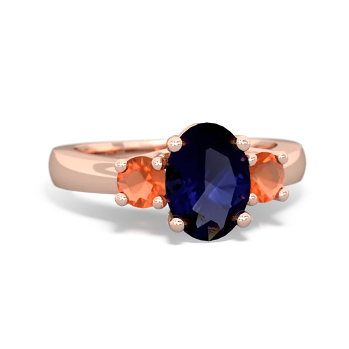 sapphire-fire opal timeless ring