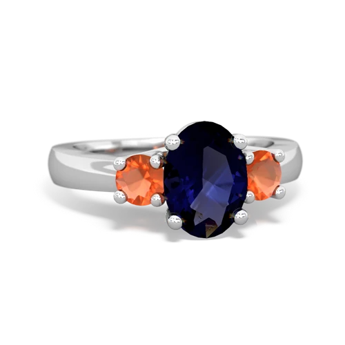 sapphire-fire opal timeless ring