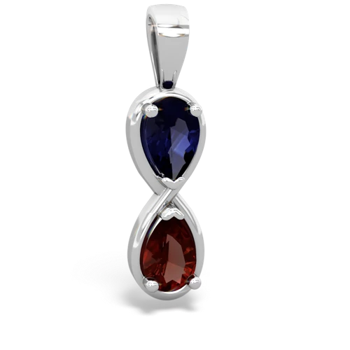 sapphire-garnet infinity pendant