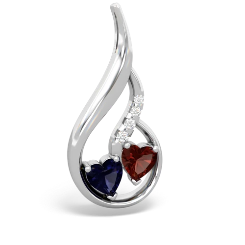sapphire-garnet keepsake swirl pendant