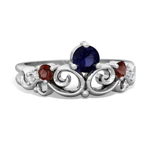sapphire-garnet crown keepsake ring