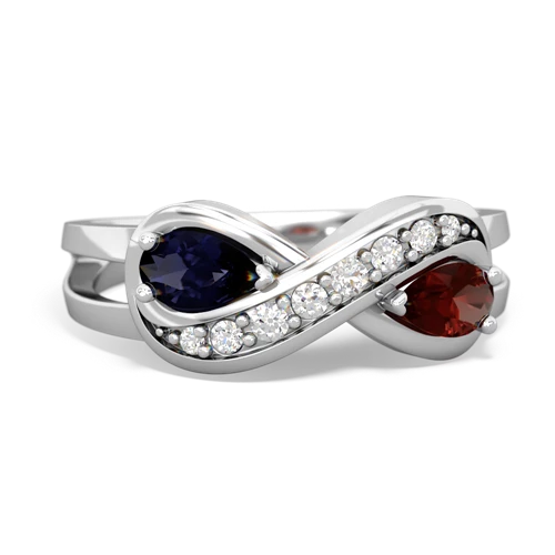 sapphire-garnet diamond infinity ring