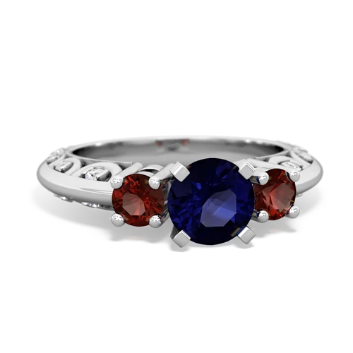 sapphire-garnet engagement ring