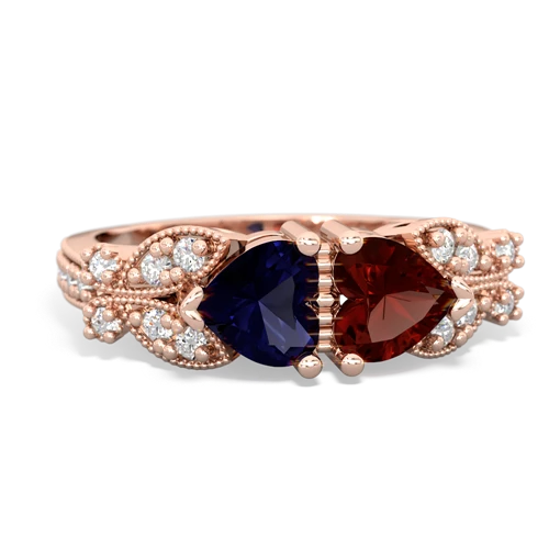 sapphire-garnet keepsake butterfly ring