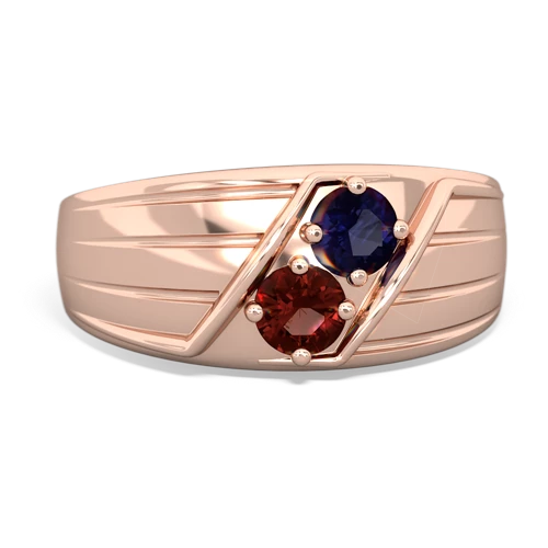 sapphire-garnet mens ring