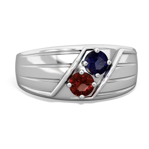 sapphire-garnet mens ring