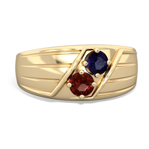 sapphire-garnet mens ring