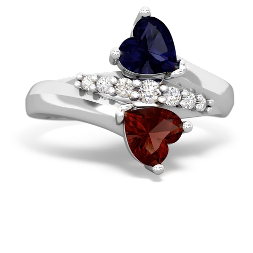 sapphire-garnet modern ring