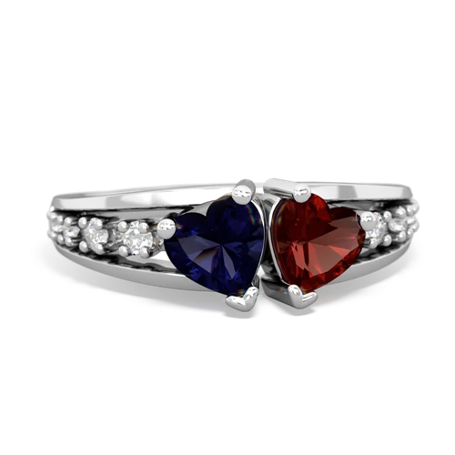 sapphire-garnet modern ring