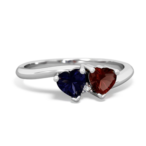 sapphire-garnet sweethearts promise ring