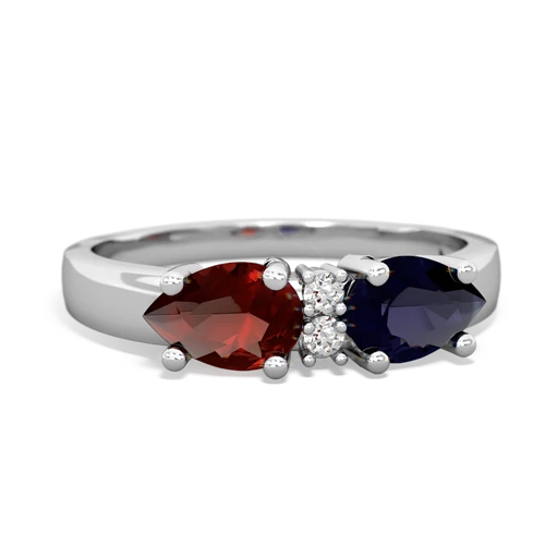 sapphire-garnet timeless ring