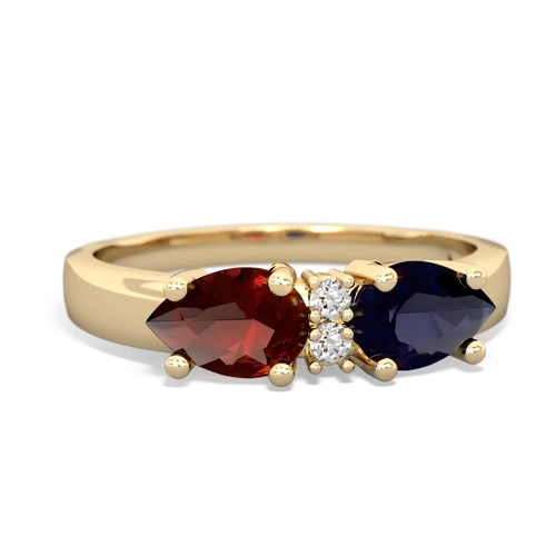 sapphire-garnet timeless ring