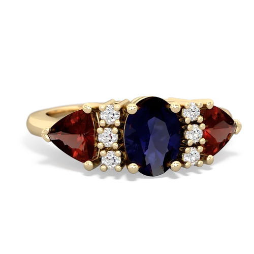 sapphire-garnet timeless ring