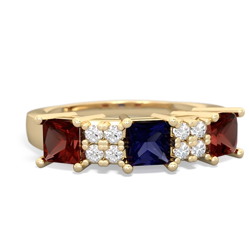 Sapphire Genuine Sapphire with Genuine Garnet and Genuine Pink Tourmaline Three Stone ring Ring
