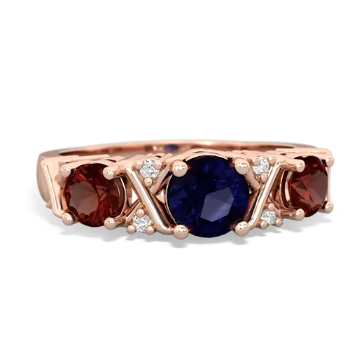 sapphire-garnet timeless ring