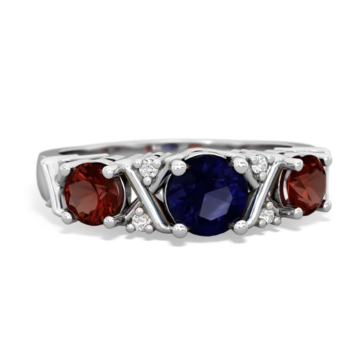 sapphire-garnet timeless ring