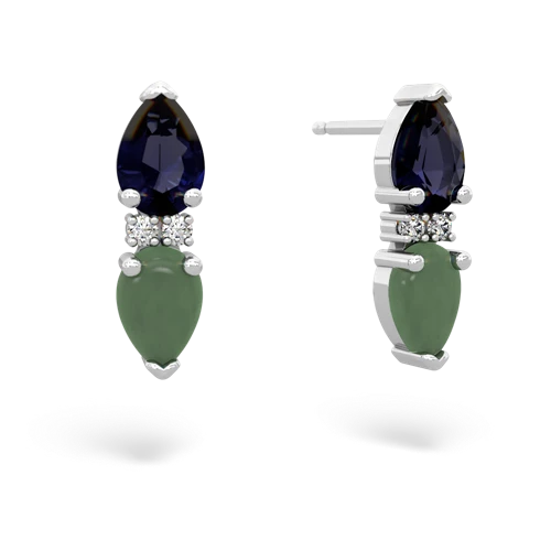 sapphire-jade bowtie earrings