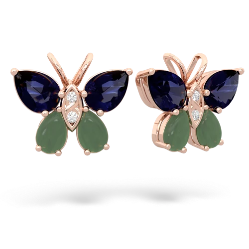 sapphire-jade butterfly earrings