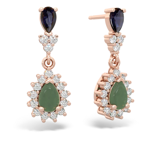 sapphire-jade dangle earrings