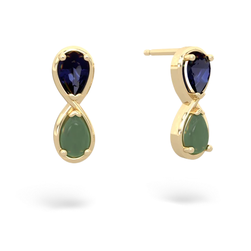 sapphire-jade infinity earrings