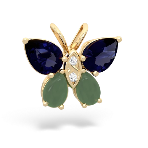 sapphire-jade butterfly pendant
