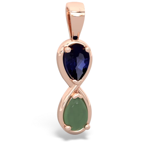 sapphire-jade infinity pendant