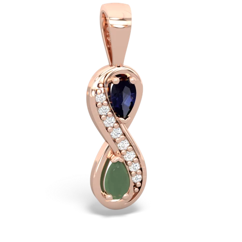 sapphire-jade keepsake infinity pendant