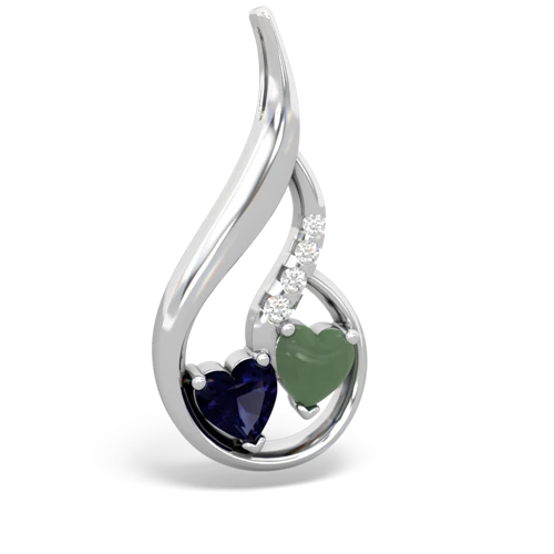 sapphire-jade keepsake swirl pendant