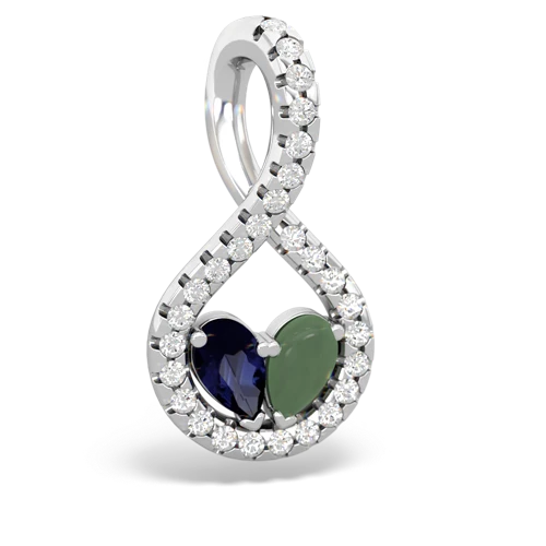 sapphire-jade pave twist pendant
