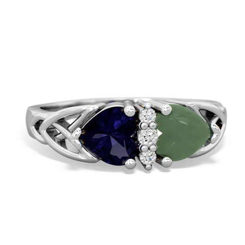 sapphire-jade celtic ring