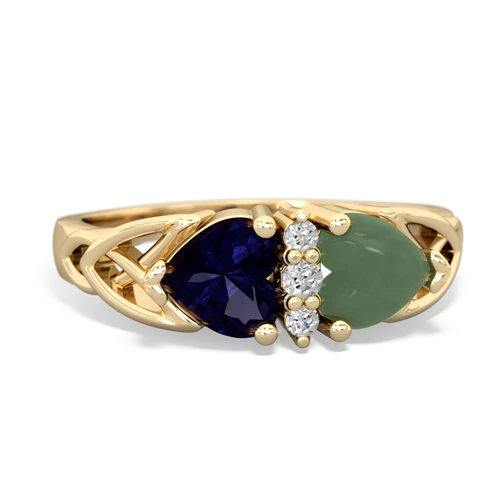 sapphire-jade celtic ring
