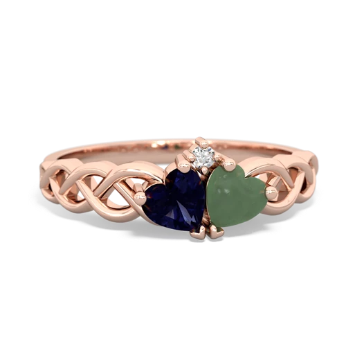 sapphire-jade celtic braid ring