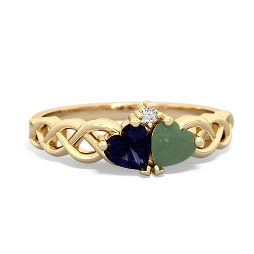 sapphire-jade celtic braid ring