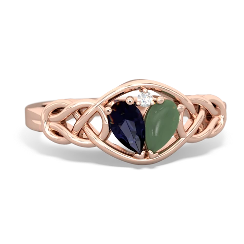 sapphire-jade celtic knot ring