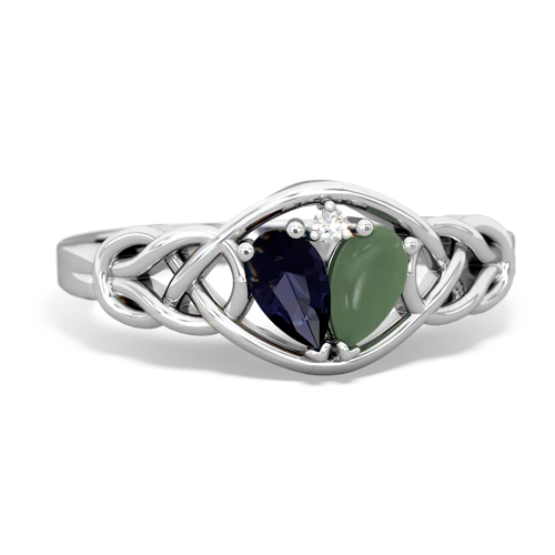 sapphire-jade celtic knot ring