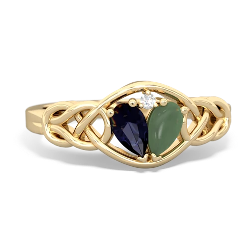 sapphire-jade celtic knot ring