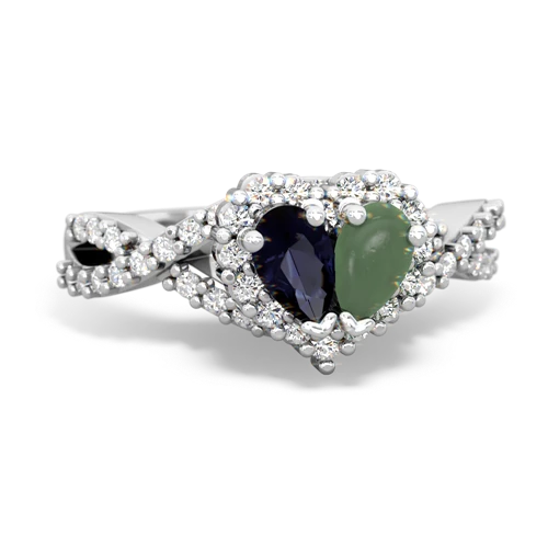 sapphire-jade engagement ring