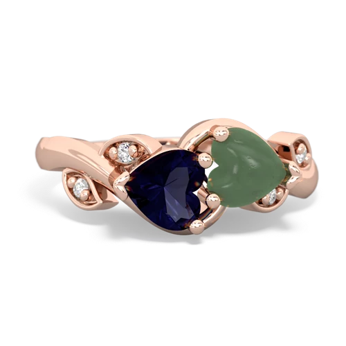 sapphire-jade floral keepsake ring