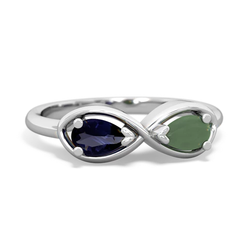 sapphire-jade infinity ring