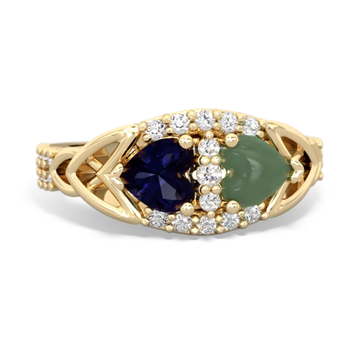 sapphire-jade keepsake engagement ring