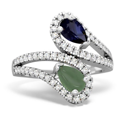 sapphire-jade pave swirls ring
