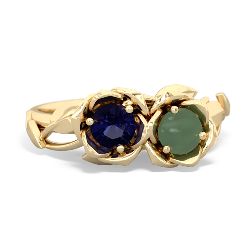 sapphire-jade roses ring